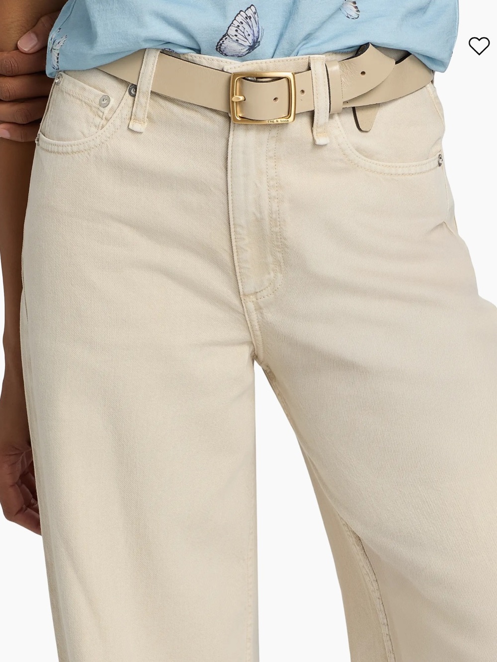 Rag & Bone Wide-Leg Jeans in Ecru - Picture 4 of 12
